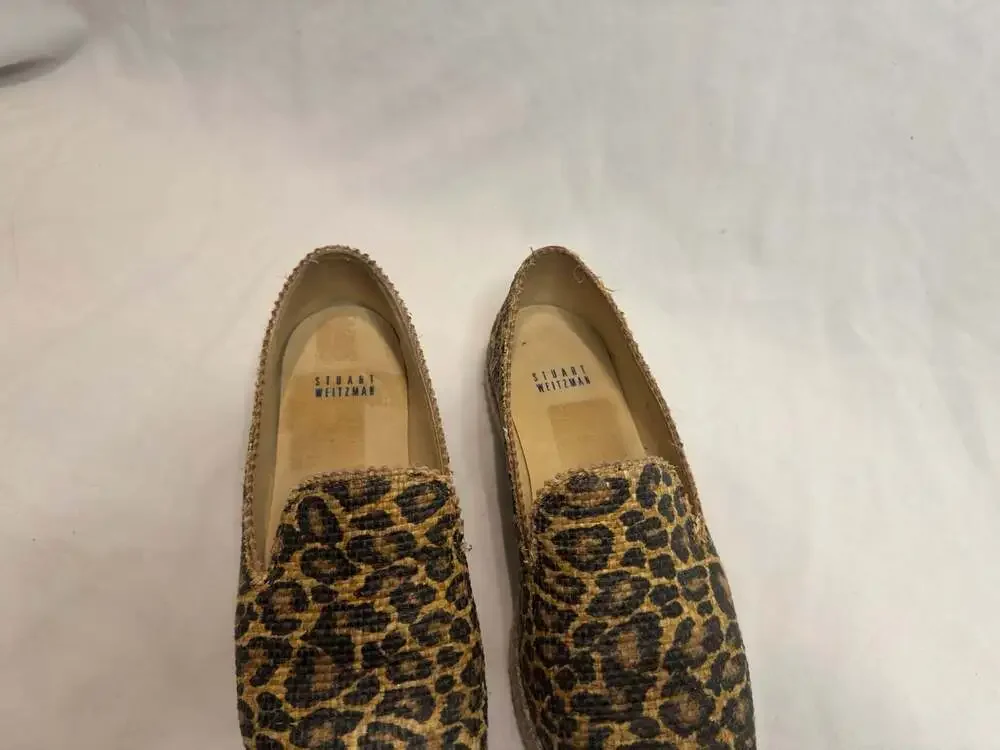 Stuart Weitzman - Espadrille Loafers Leopard Raffia - Brown - 7.5M‎ - Womens